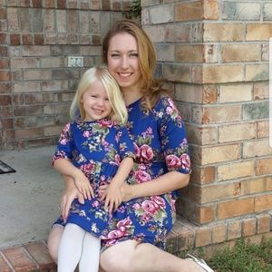 Mommy and Me Dresses Blue Floral